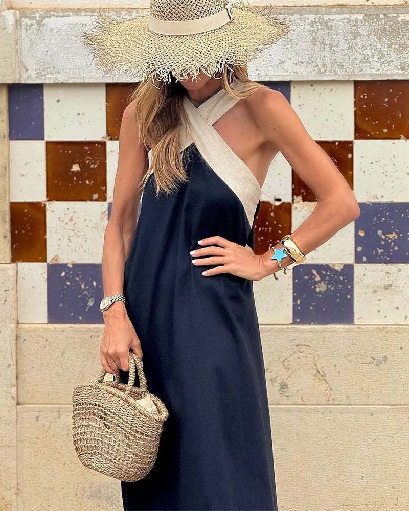 Aveline™ Twist Neck Dress - E - moda