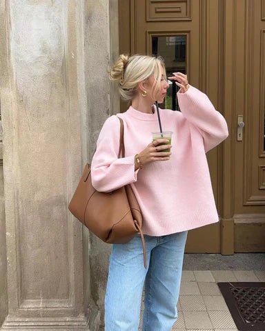 Anika – Colourful Knit Sweater for Everyday Warmth - E - moda