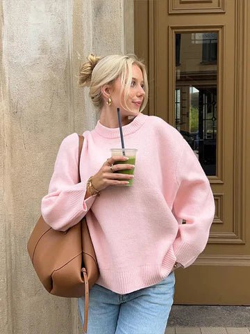 Anika – Colourful Knit Sweater for Everyday Warmth - E - moda
