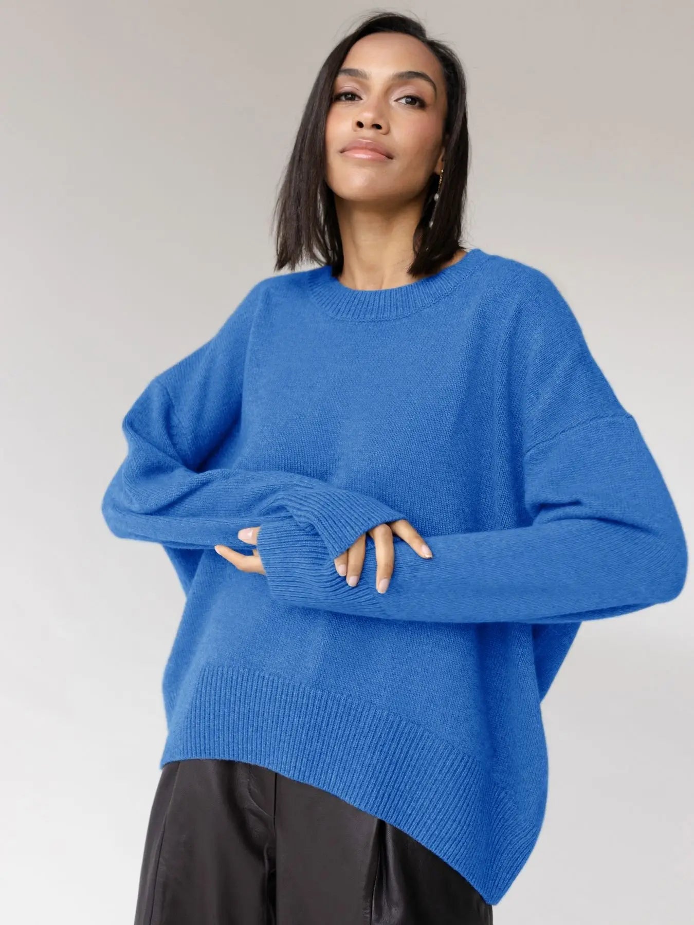 Anika – Colourful Knit Sweater for Everyday Warmth - E - moda