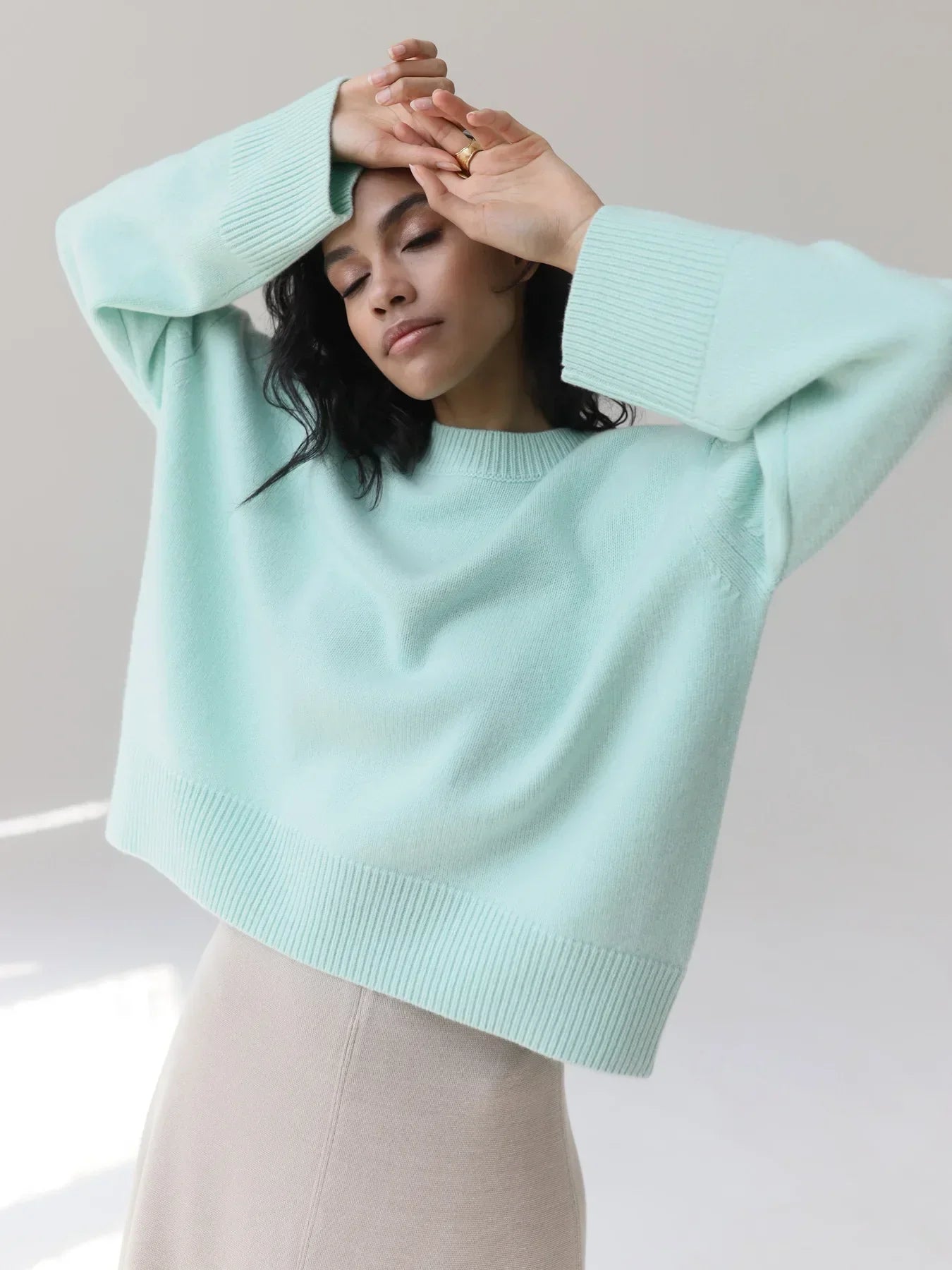 Anika – Colourful Knit Sweater for Everyday Warmth - E - moda