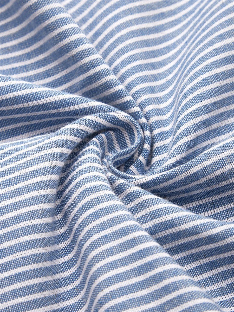 Elena | Striped Button - Detail Midi Dress - E - moda