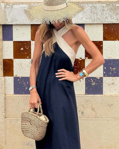 Aveline™ Twist Neck Dress - E - moda