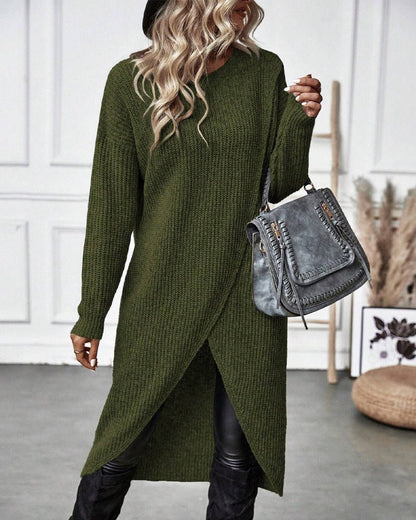 Claudia – Asymmetric Knit Dress - E - moda