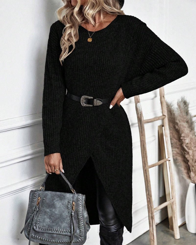 Claudia – Asymmetric Knit Dress - E - moda