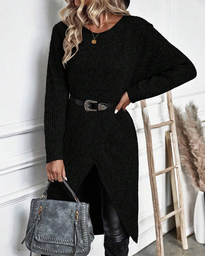 Claudia – Asymmetric Knit Dress - E - moda