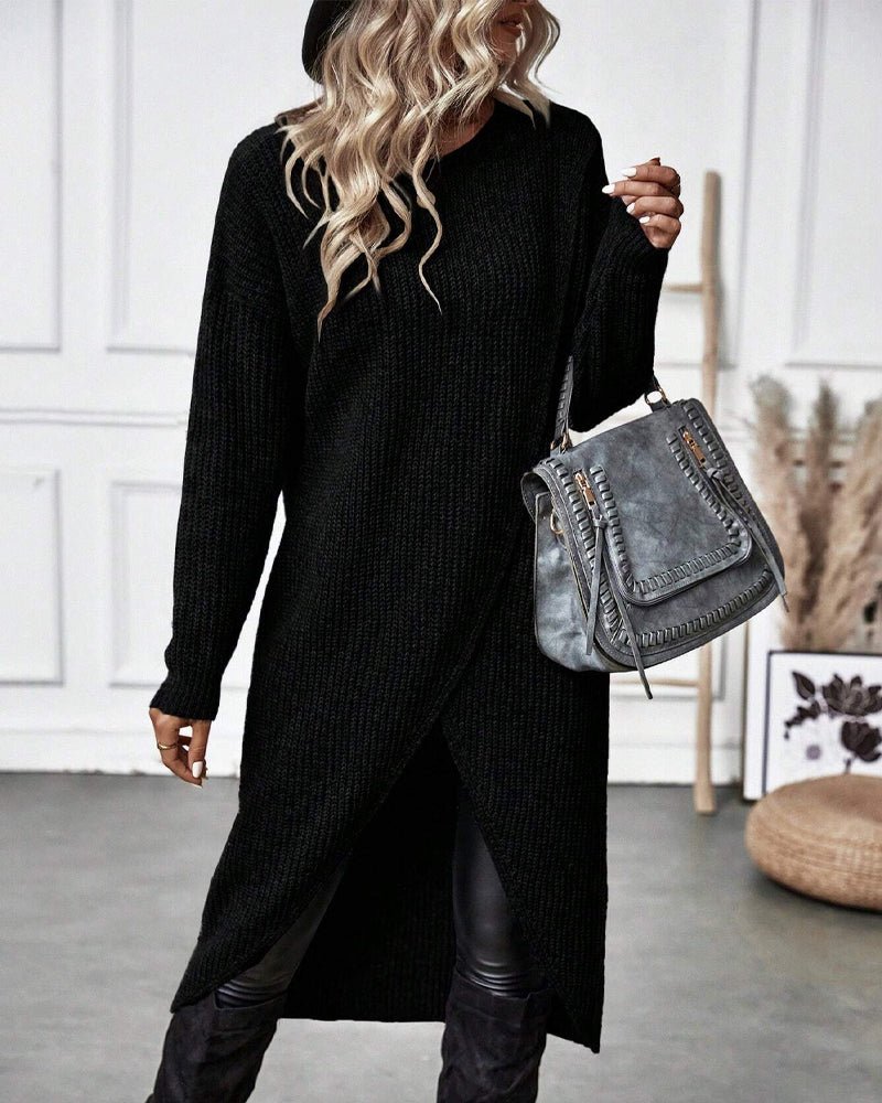 Claudia – Asymmetric Knit Dress - E - moda
