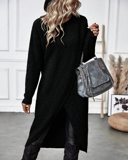 Claudia – Asymmetric Knit Dress - E - moda
