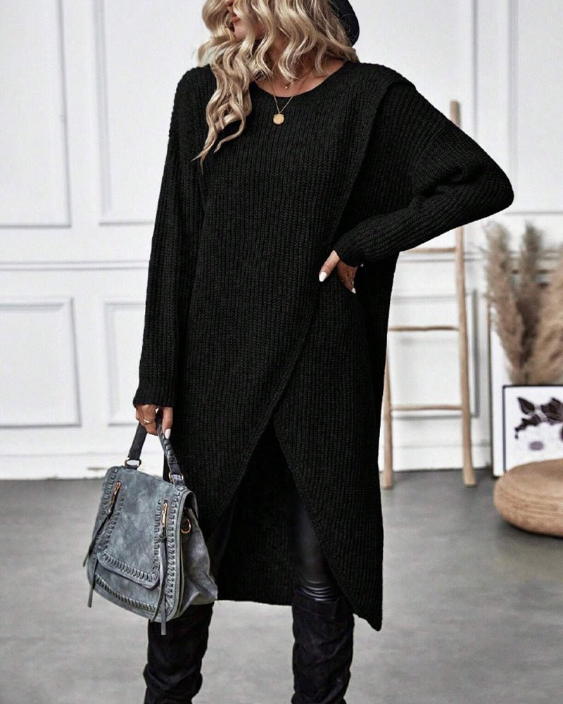 Claudia – Asymmetric Knit Dress - E - moda
