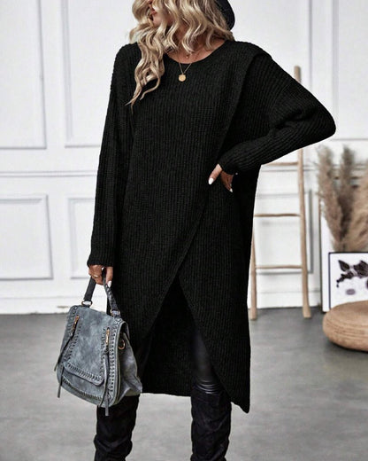 Claudia – Asymmetric Knit Dress - E - moda