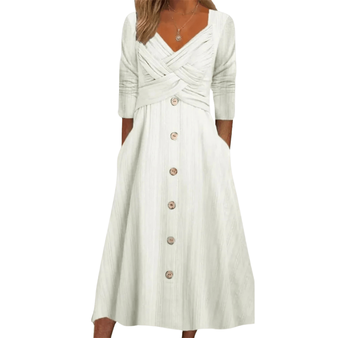 Ella | Elegant Tummy Coverage Dress - E - moda
