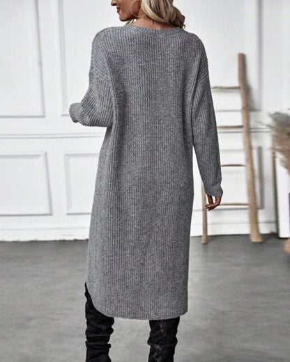 Claudia – Asymmetric Knit Dress - E - moda