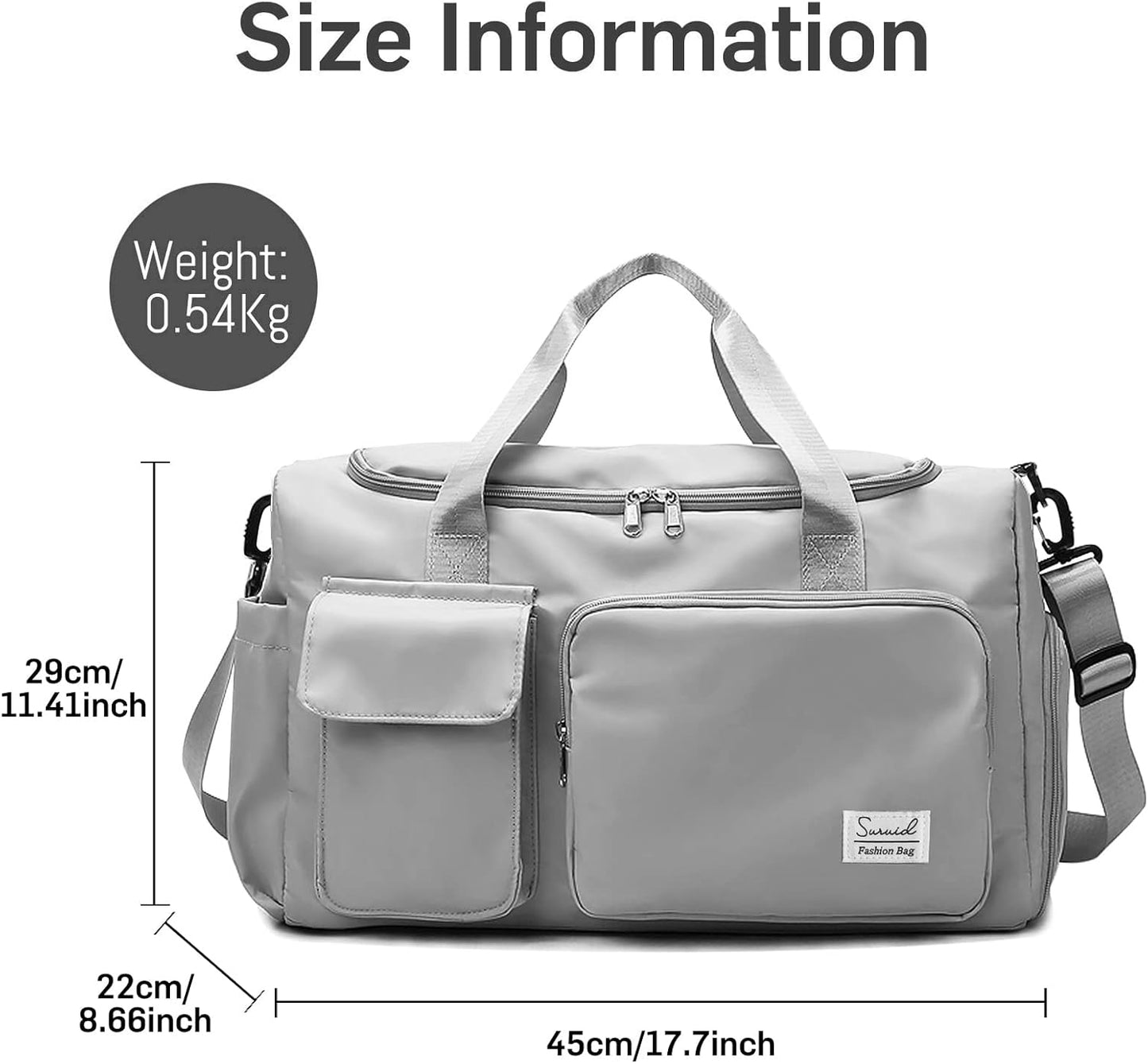 Evermode Gym Duffel Bag - E - moda