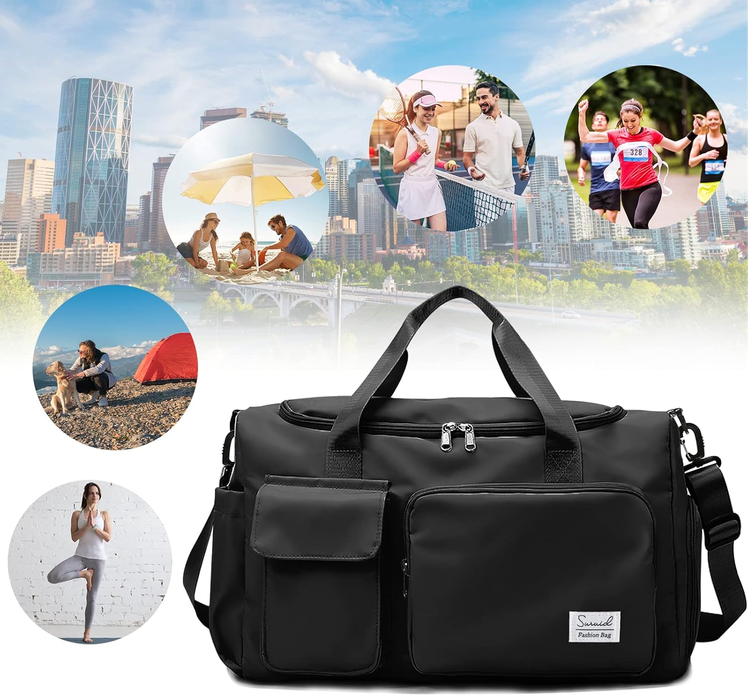 Evermode Gym Duffel Bag - E - moda