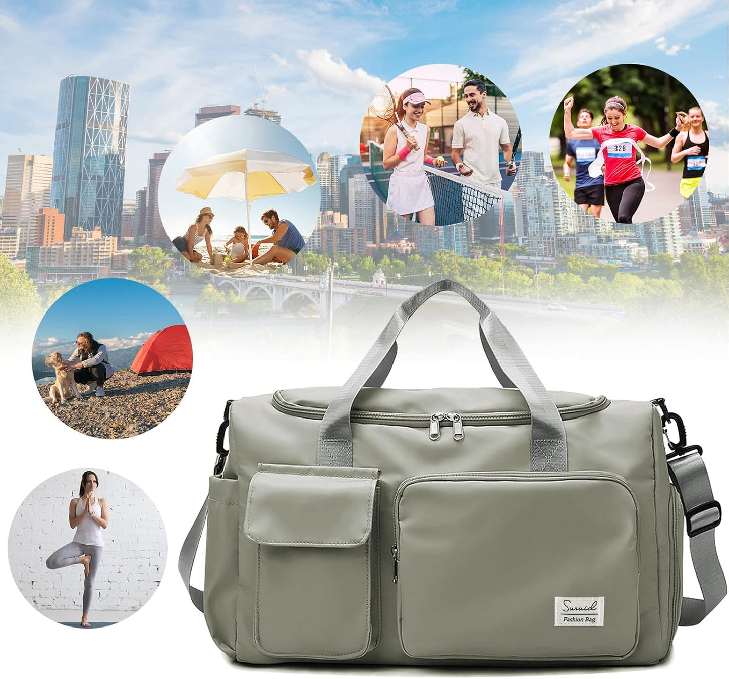 Evermode Gym Duffel Bag - E - moda