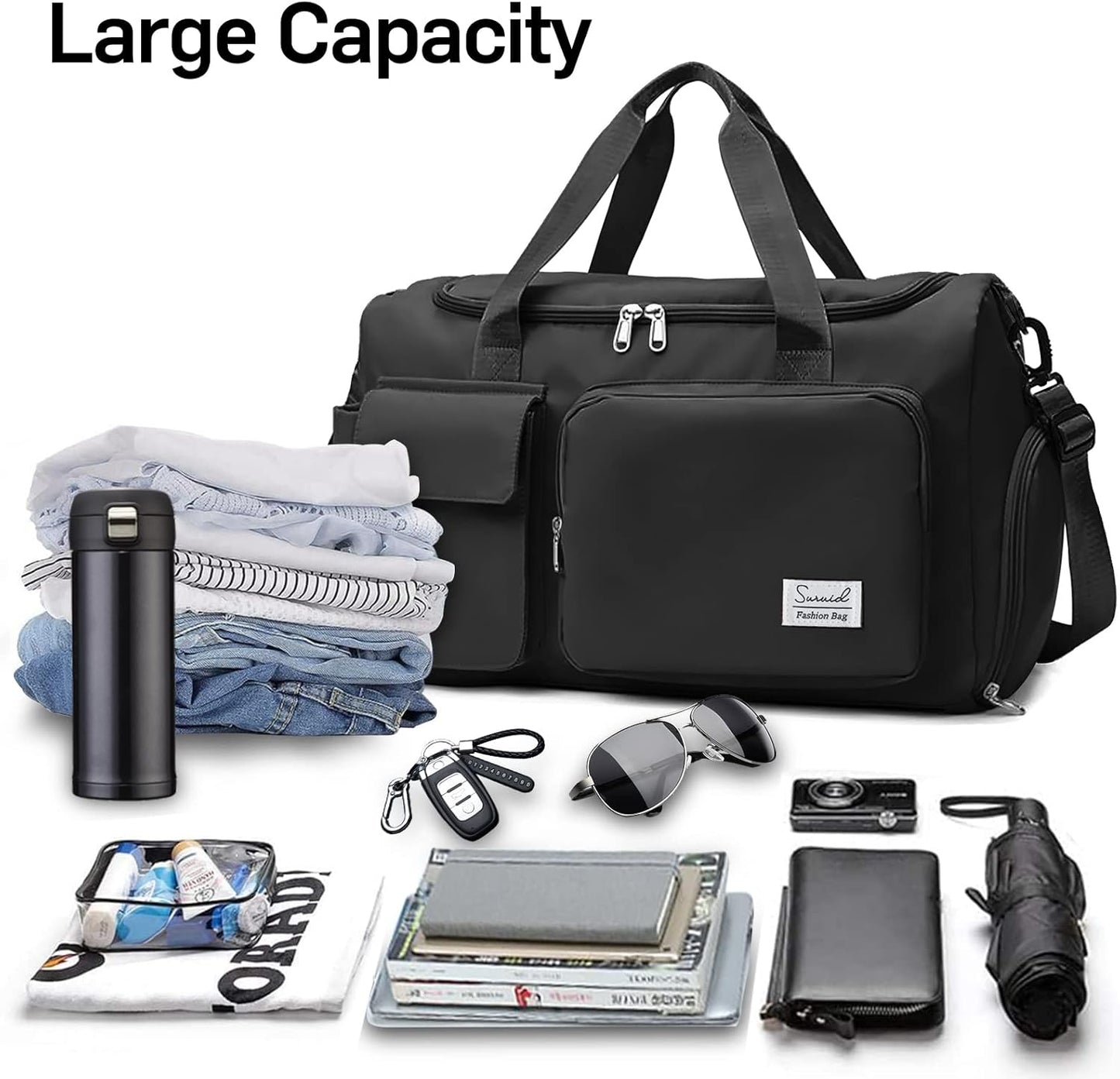 Evermode Gym Duffel Bag - E - moda