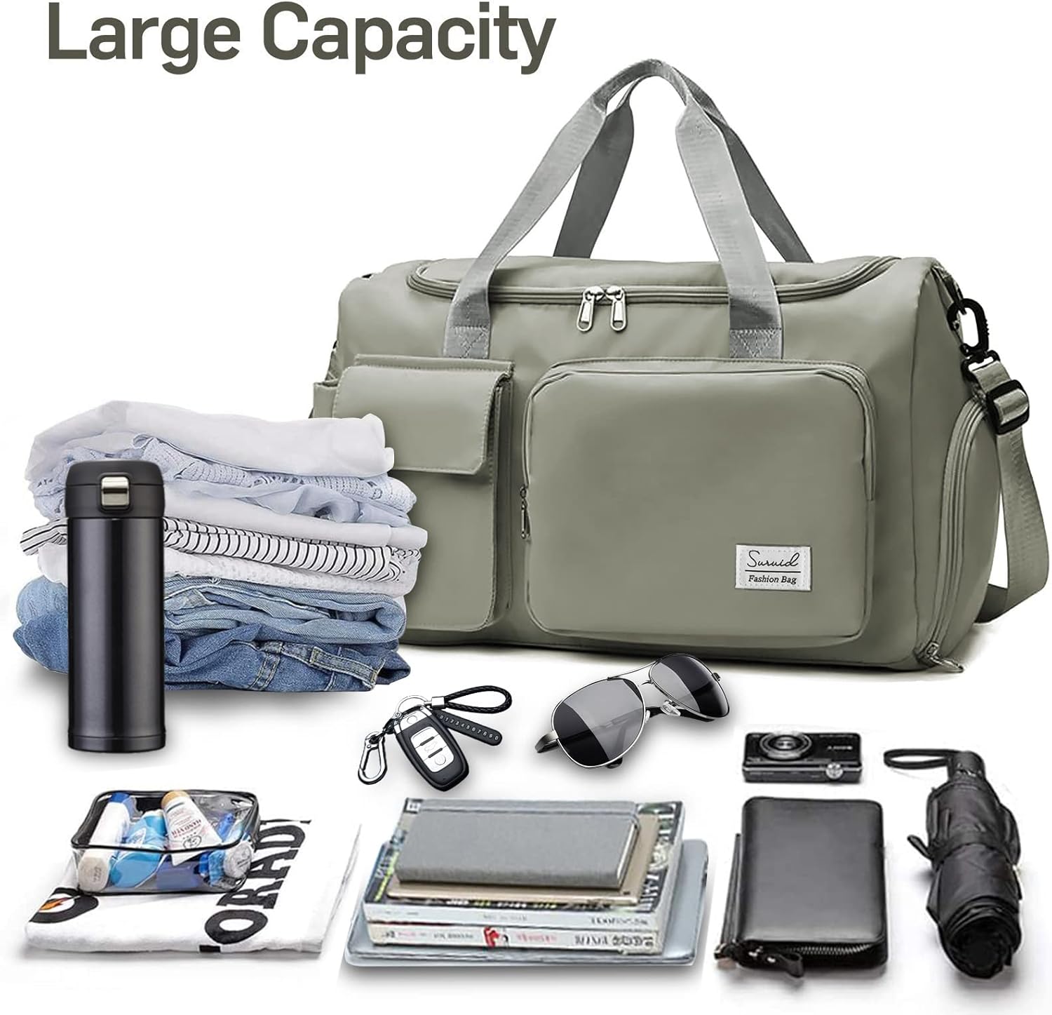 Evermode Gym Duffel Bag - E - moda