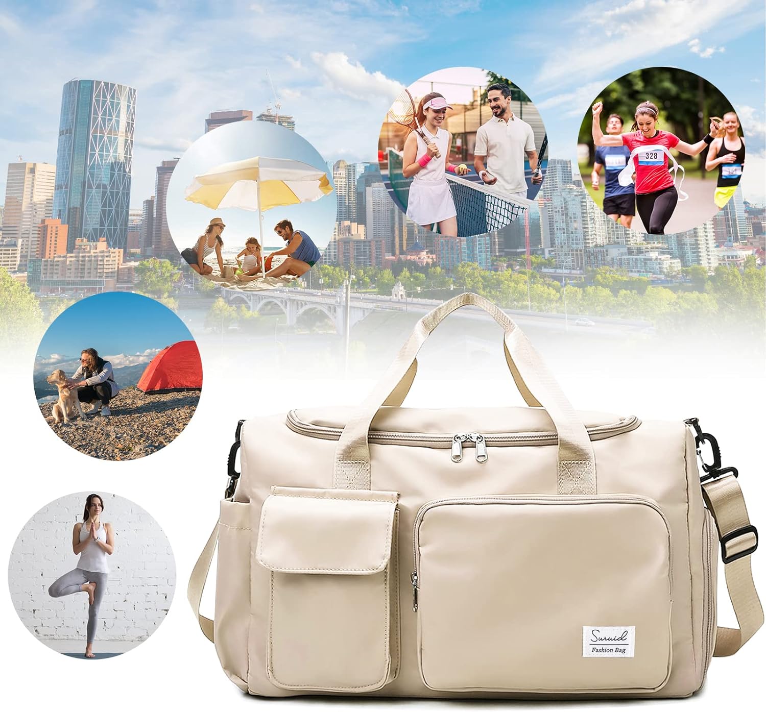 Evermode Gym Duffel Bag - E - moda