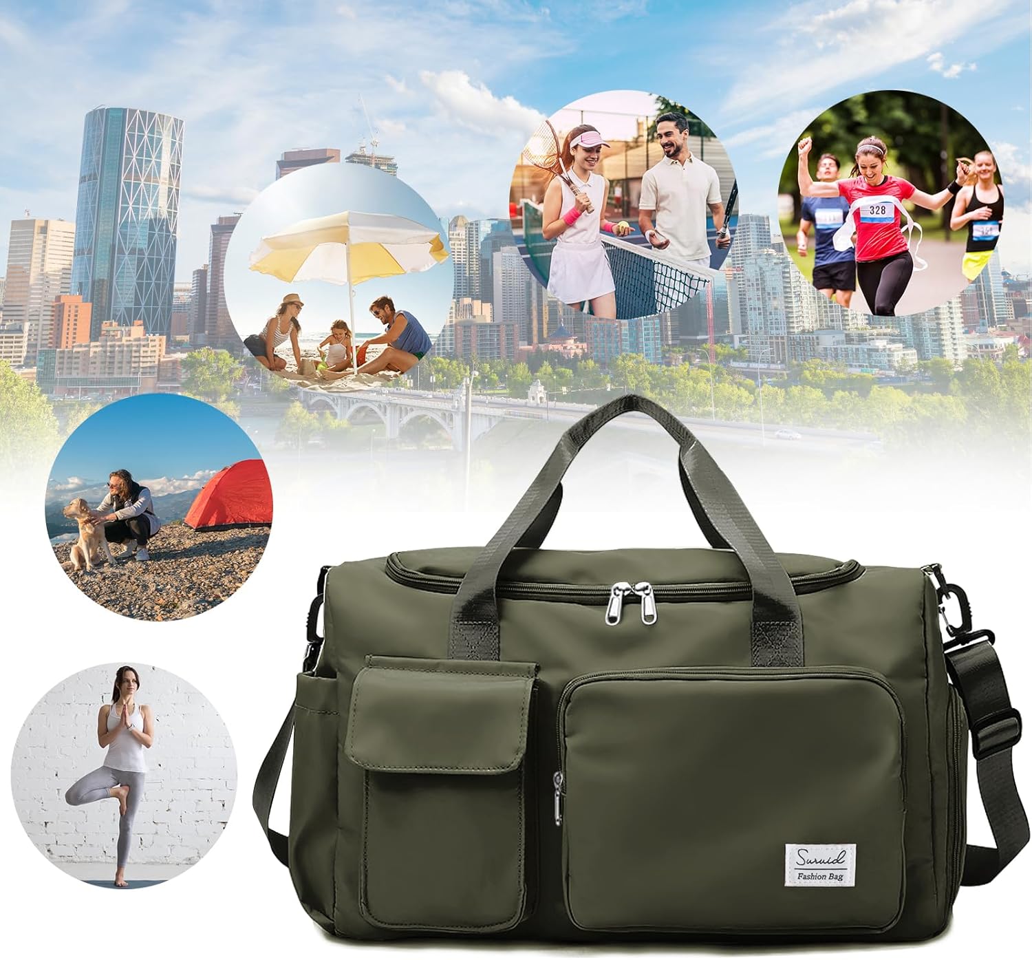 Evermode Gym Duffel Bag - E - moda