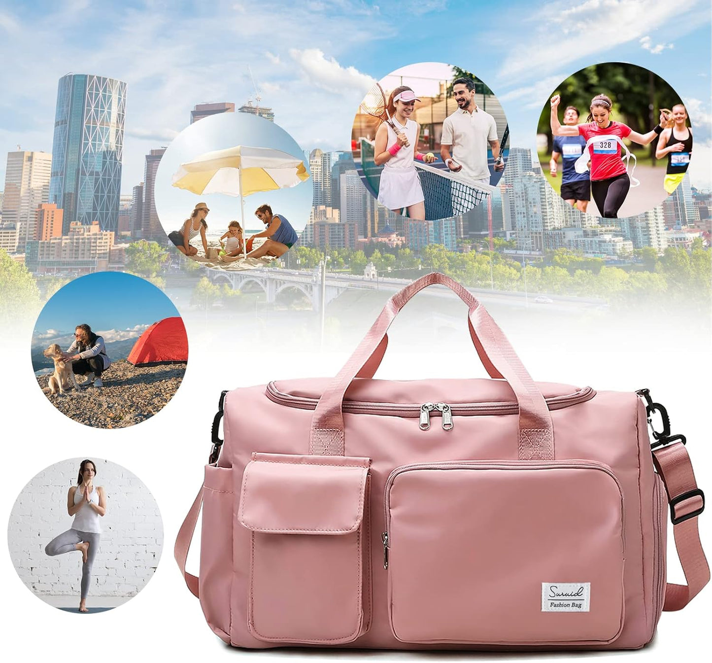 Evermode Gym Duffel Bag - E - moda