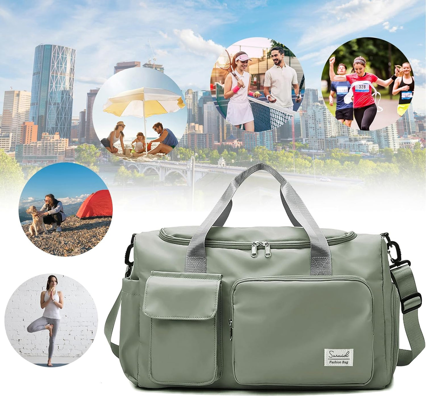 Evermode Gym Duffel Bag - E - moda