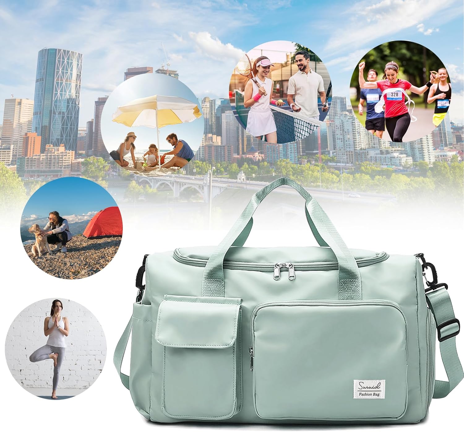 Evermode Gym Duffel Bag - E - moda