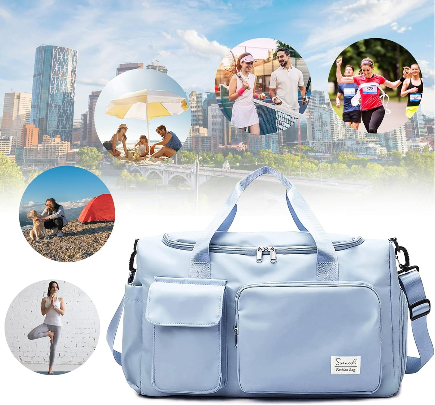 Evermode Gym Duffel Bag - E - moda
