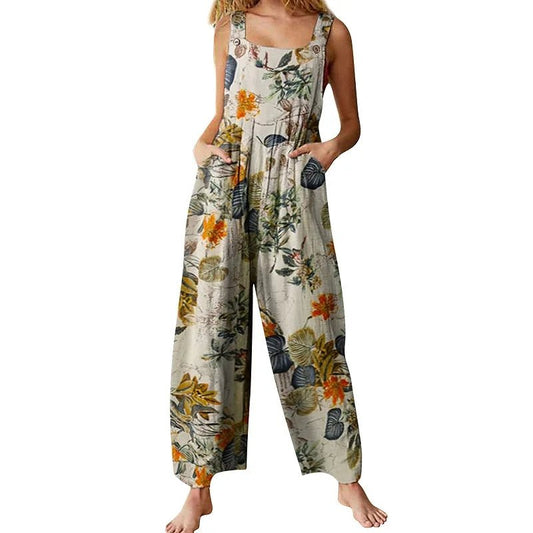 Meadow Muse Vintage Floral Jumpsuit - E - moda