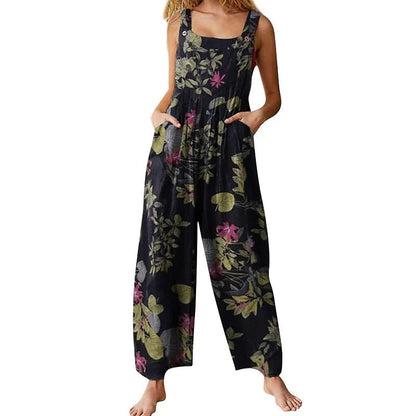 Meadow Muse Vintage Floral Jumpsuit - E - moda