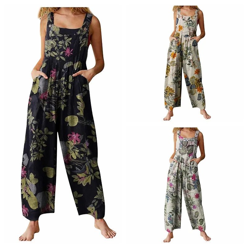 Meadow Muse Vintage Floral Jumpsuit - E - moda