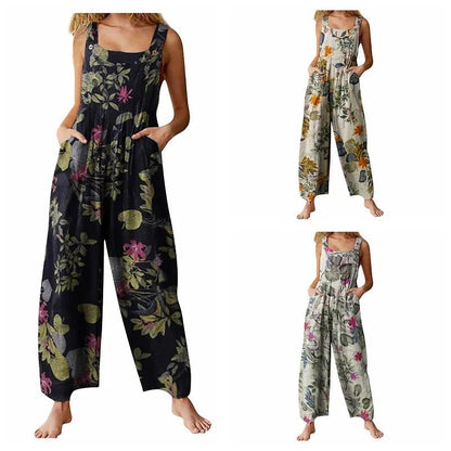 Meadow Muse Vintage Floral Jumpsuit - E - moda