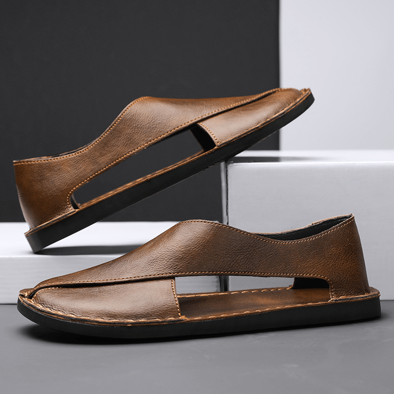 Arvento – Leather Crossover Sandals - E - moda