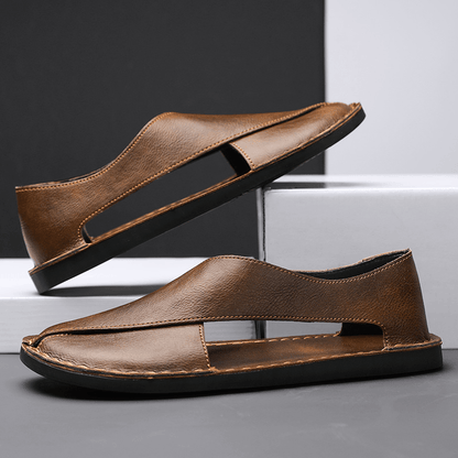 Arvento – Leather Crossover Sandals - E - moda