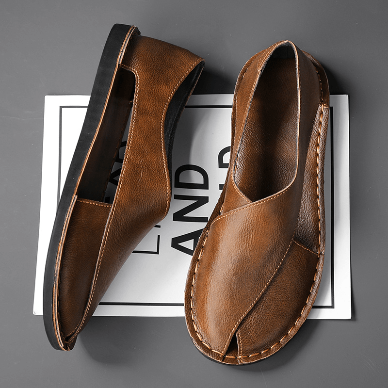 Arvento – Leather Crossover Sandals - E - moda