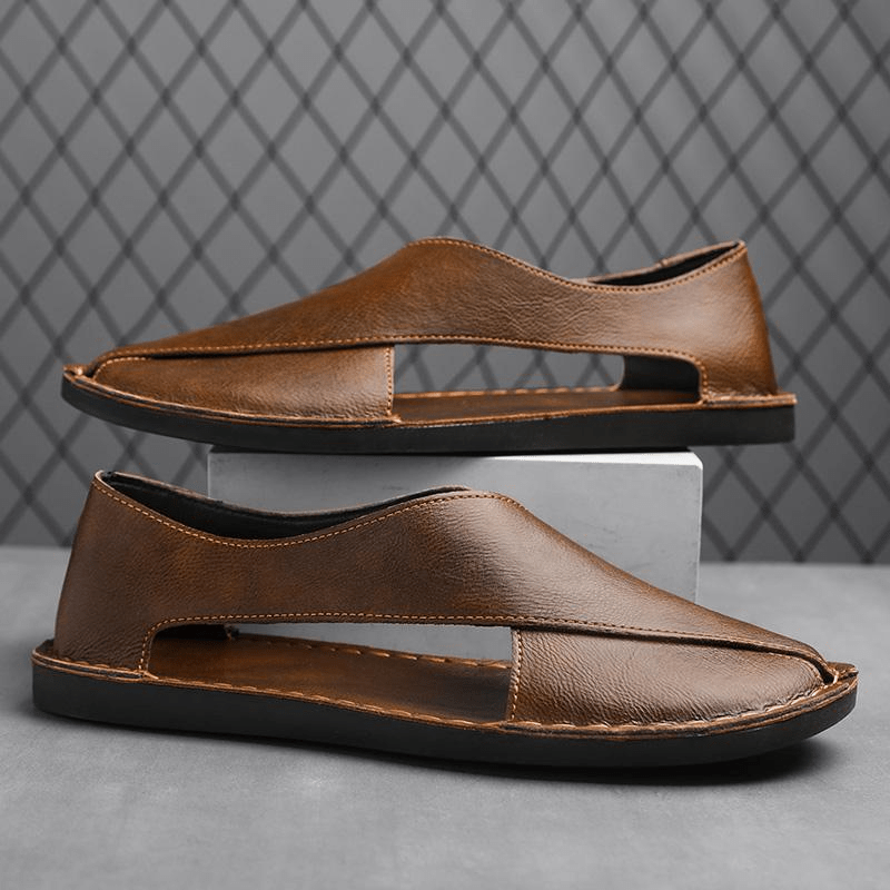 Arvento – Leather Crossover Sandals - E - moda