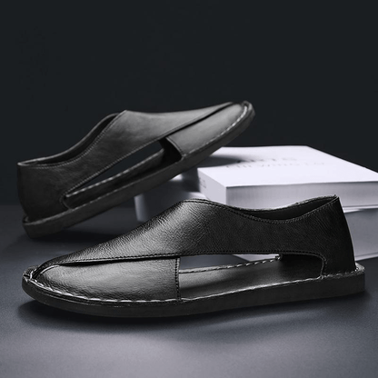 Arvento – Leather Crossover Sandals - E - moda