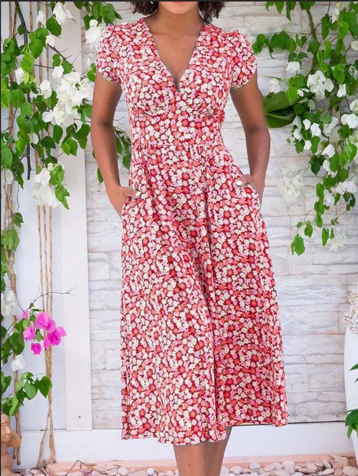 Servou - Lightweight Midi Dress With Pockets - E - moda