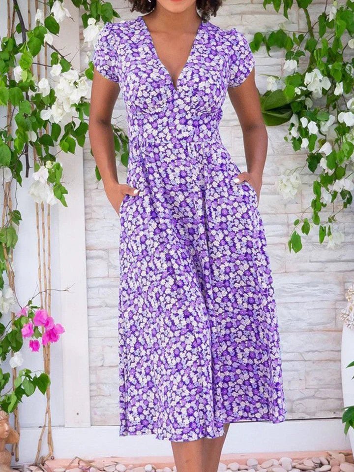 Servou - Lightweight Midi Dress With Pockets - E - moda