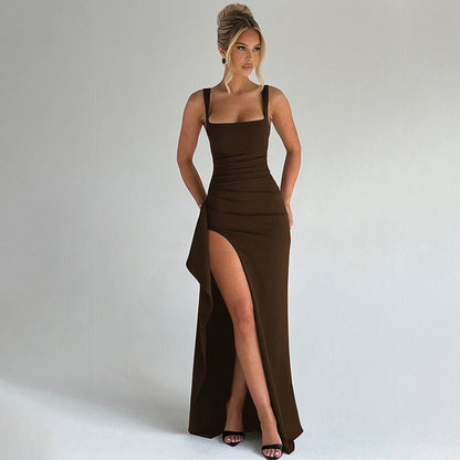SERAVANI™ – Elegant Formal Slip Maxi Dress with Open Back - E - moda