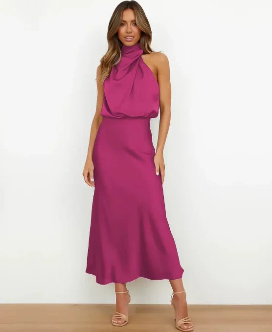 Vivienne Waistline Midi Dress - E - moda