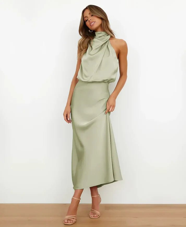 Vivienne Waistline Midi Dress - E - moda