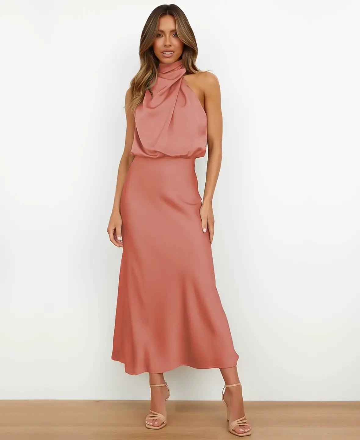 Vivienne Waistline Midi Dress - E - moda