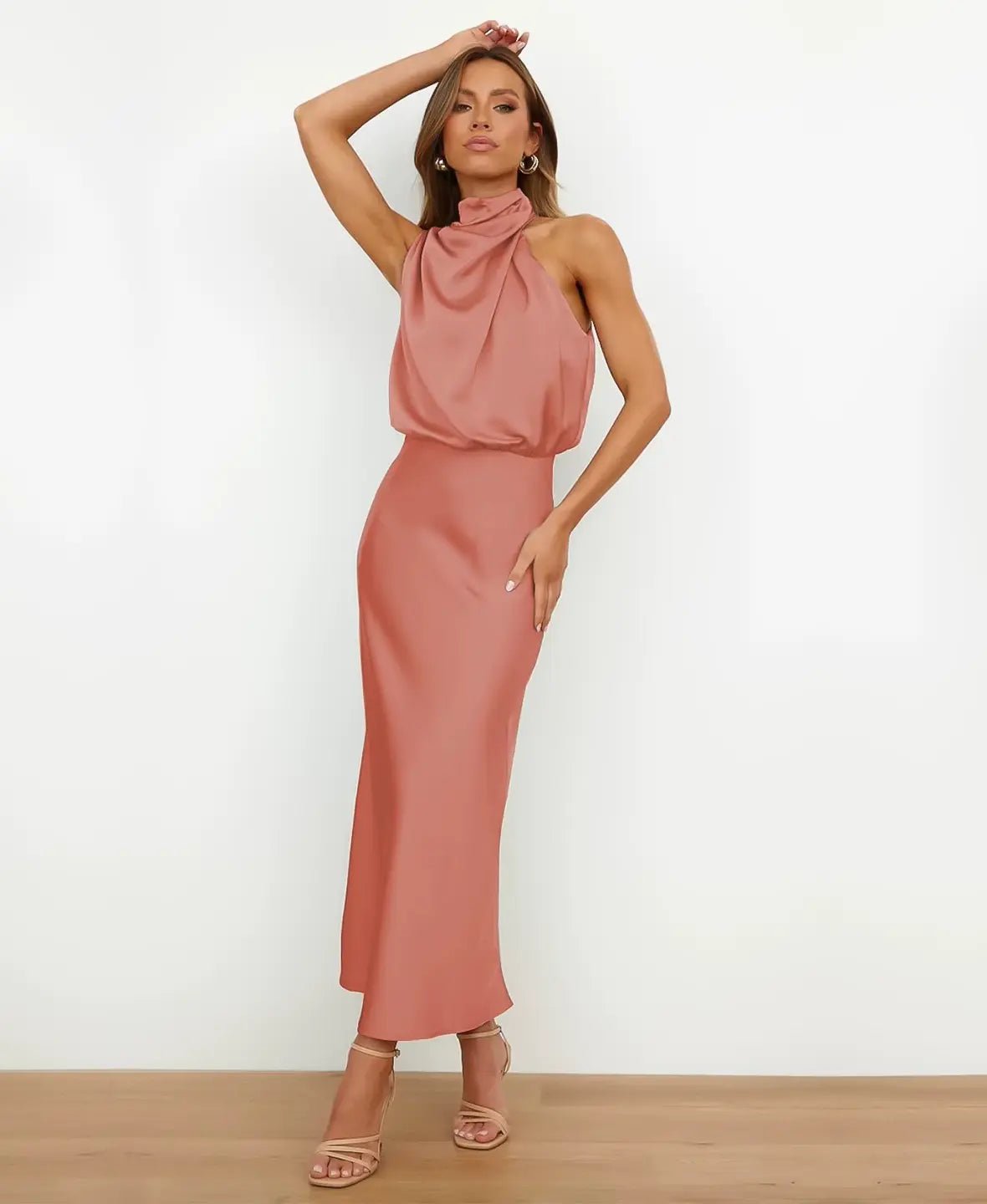 Vivienne Waistline Midi Dress - E - moda