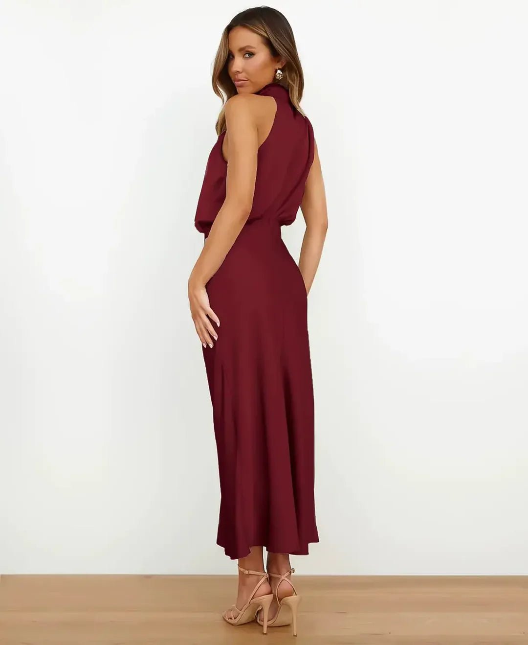 Vivienne Waistline Midi Dress - E - moda